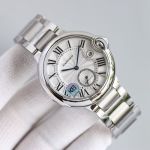 Ballon Bleu De Cartier 42mm 2824 Movement  Blued Steel Hands SS Strap Men Watch